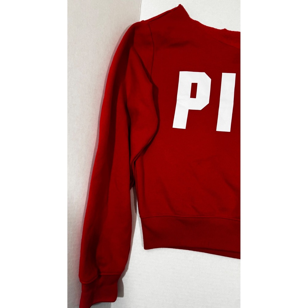 Victoria Secret PINK sweat shirt size small red Y2K, 2000's, off the shoulder - Picture 2 of 4